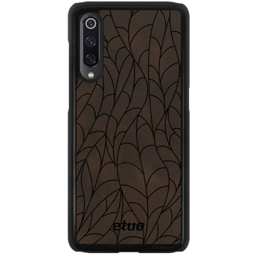 Leather Hard Case - dark chocolate - Leaves