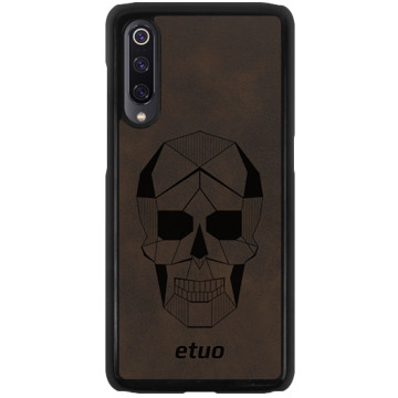 Leather Hard Case - dark chocolate - Skull