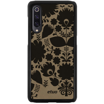 Leather Hard Case - gray - Folk flowers