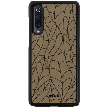 Leather Hard Case - gray - Leaves