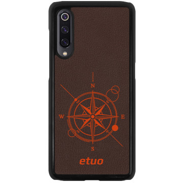 Leather Hard Case - brown-orange - Compass