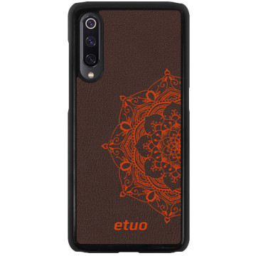 Leather Hard Case - brown-orange - Mandala
