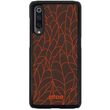 Leather Hard Case - brown-orange - Leaves