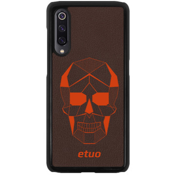 Leather Hard Case - brown-orange - Skull