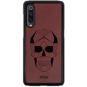 Leather Hard Case - claret - Skull