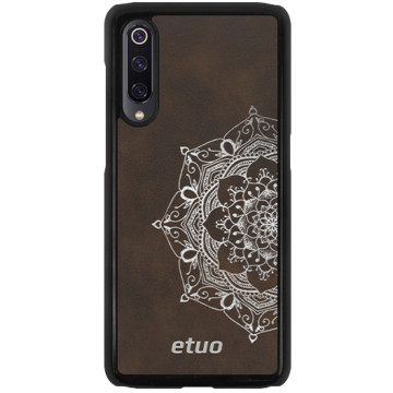 Leather Hard Case - brown and silver - Mandala