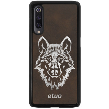 Leather Hard Case - brown and silver - Wolf