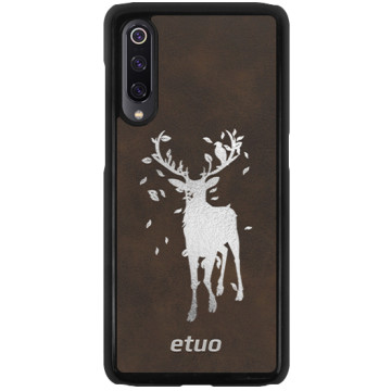 Leather Hard Case - brown and silver - Deer