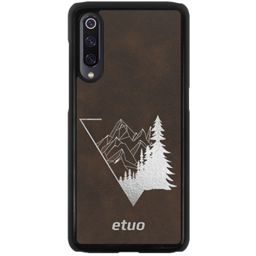 Leather Hard Case - brown and silver - The forest