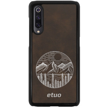 Leather Hard Case - brown and silver - Mrs Ostrovia mountains