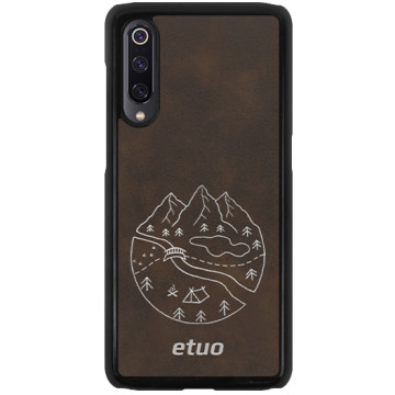 Leather Hard Case - brown and silver - Mrs Ostrovia map