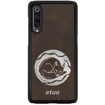 Leather Hard Case - brown and silver - Mrs Ostrovia fox
