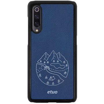 Leather Hard Case - chable blue - Mrs Ostrovia map