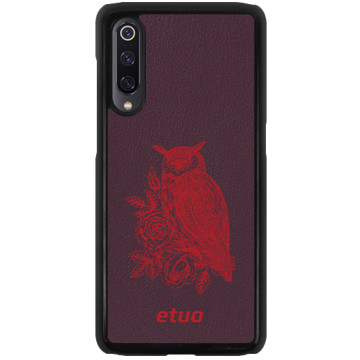 Leather Hard Case - berry - Owl