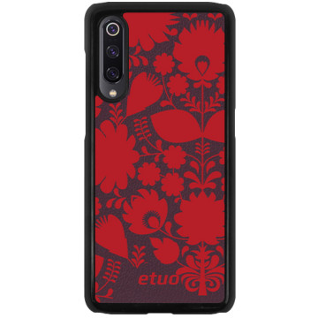 Leather Hard Case - berry - Folk flowers