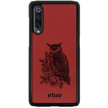 Leather Hard Case - red - Owl