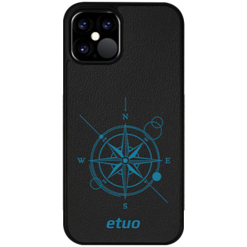 Leather Case - black and blue - Compass