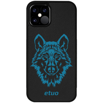 Leather Case - black and blue - Wolf
