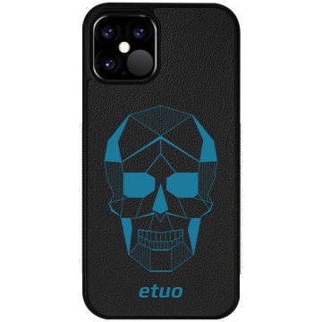 Leather Case - black and blue - Skull