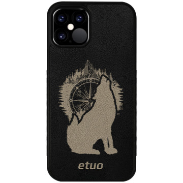 Leather Case - black and golden - Wolf Mountain