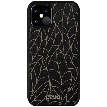 Leather Case - black and golden - Leaves