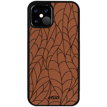 Leather Case - cinnamon brown - Leaves