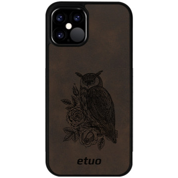 Leather Case - dark chocolate - Owl