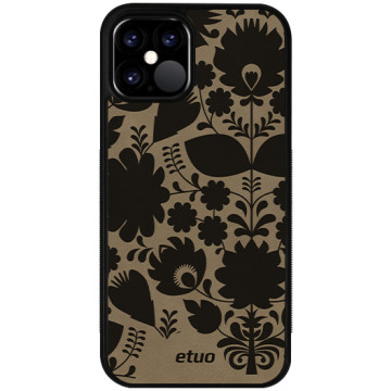 Leather Case - gray - Folk flowers