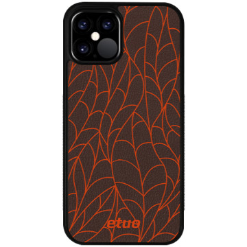 Leather Case - brown-orange - Leaves