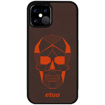 Leather Case - brown-orange - Skull