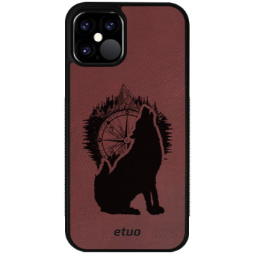Leather Case - claret - Wolf Mountain