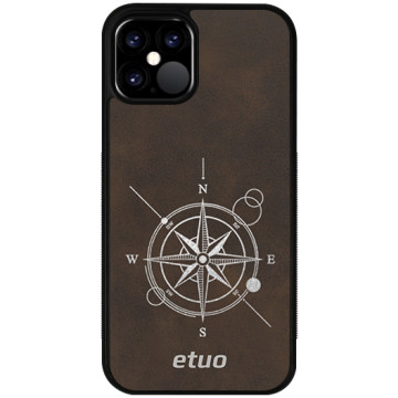 Leather Case - brown and silver - Compass