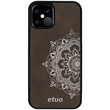 Leather Case - brown and silver - Mandala