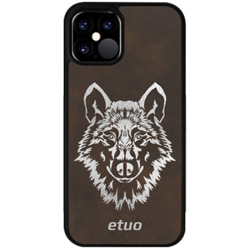Leather Case - brown and silver - Wolf