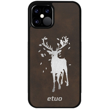 Leather Case - brown and silver - Deer