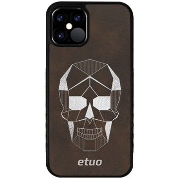 Leather Case - brown and silver - Skull