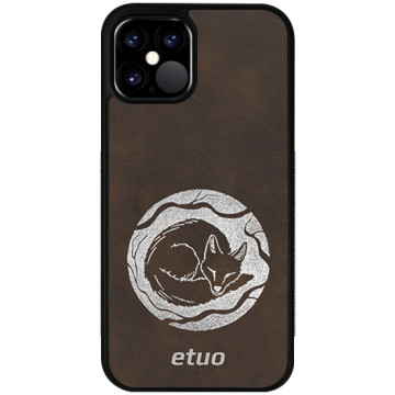 Leather Case - brown and silver - Mrs Ostrovia fox