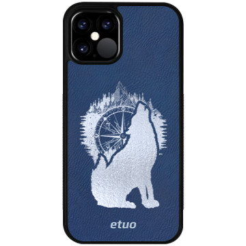 Leather Case - chable blue - Wolf Mountain