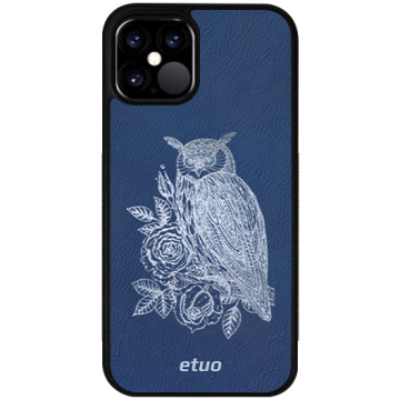 Leather Case - chable blue - Owl