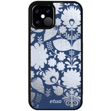 Leather Case - chable blue - Folk flowers