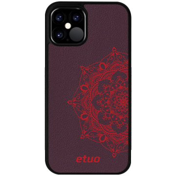 Leather Case - berry - Mandala