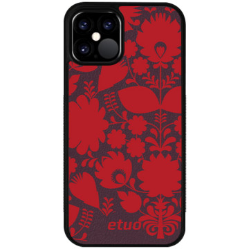 Leather Case - berry - Folk flowers