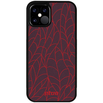 Leather Case - berry - Leaves