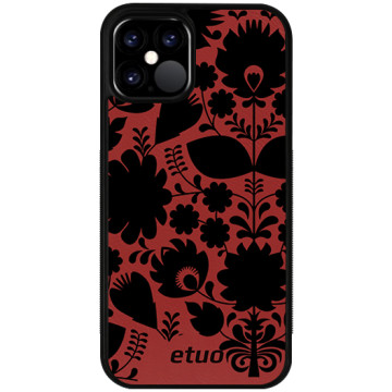 Leather Case - red - Folk flowers