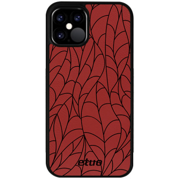Leather Case - red - Leaves