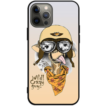 Phone case - casey Soft Flex Design - Funny Animals - Giraffe glasses - black