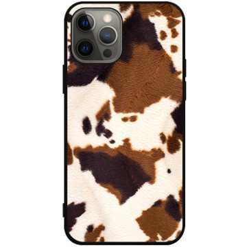 Phone case - casey Soft Flex Design - Animal Pattern - Brown Cow - black