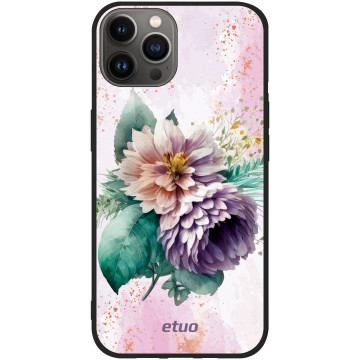 Etui na telefon - casey Soft Flex Design - Bloom & Buzz - Purple summer flowers - czarny