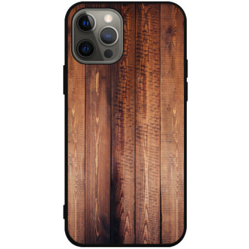 Phone case - casey Soft Flex Design - Wood - Wooden boards - black