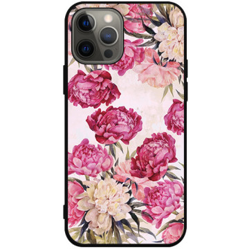 Phone case - casey Soft Flex Design - Floral Case - Peonies - black